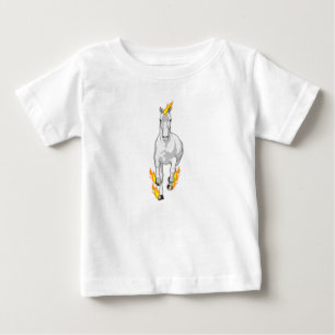 T-shirt Pour Bébé Cheval en Flamme