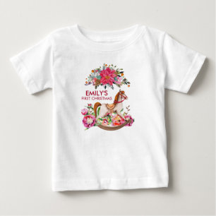 T-shirt Pour Bébé Cheval rocheux victorien Premier Noël