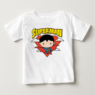 T-shirt Pour Bébé Chibi Superman Polka Dot Shield and Name