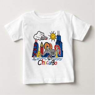 T-shirt Pour Bébé Chicago badine l'horizon