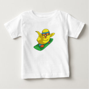 T-shirt Pour Bébé Chick Snowboard Snowboard
