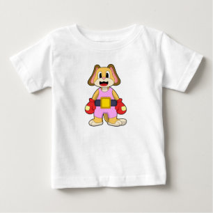 T-shirt Pour Bébé Chien à la boxe avec gants de boxe