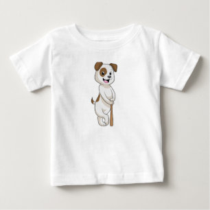 T-shirt Pour Bébé Chien au baseball avec batte de baseball
