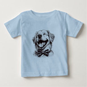 T-shirt Pour Bébé chien avec cravate arc rire