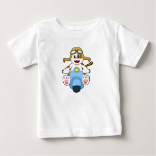 T-shirt Pour Bébé Chien comme Biker avec Scooter.PNG