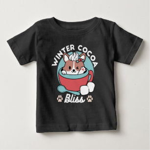 T-shirt Pour Bébé Chien dans la Mug Festive pour Vibes de vacances -