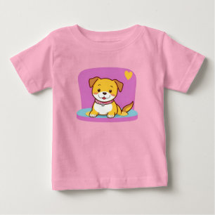 T-shirt Pour Bébé Chien de dessin animé adorable avec une expression