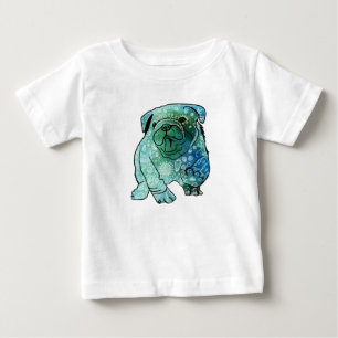 T-shirt Pour Bébé Chien de taule français Mandala Baby Fine Jersey T