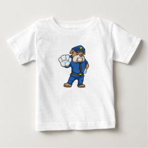 T-shirt Pour Bébé Chien en policier avec uniforme