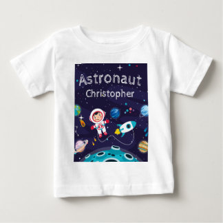 T-shirt Pour Bébé child on the moon, monogrammed name