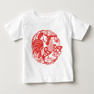 T-shirt Pour Bébé Chine Papercut Rooster Année bébé T