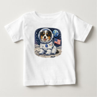 T-shirt Pour Bébé Chiot Astronaute Mignon Design pour Enfants – Aven
