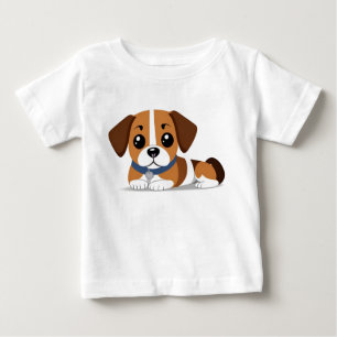 T-shirt Pour Bébé Chiot Beagle de Dessin Animé Adorable Allongé