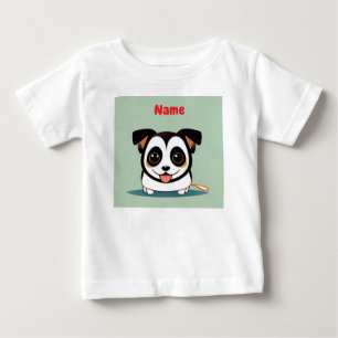 T-shirt Pour Bébé Chiot de dessin animé mignon avec une expression a