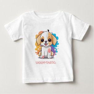 T-shirt Pour Bébé Chiot mignon avec des points colorés