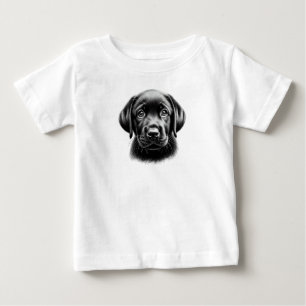 T-shirt Pour Bébé Chiot noir du laboratoire