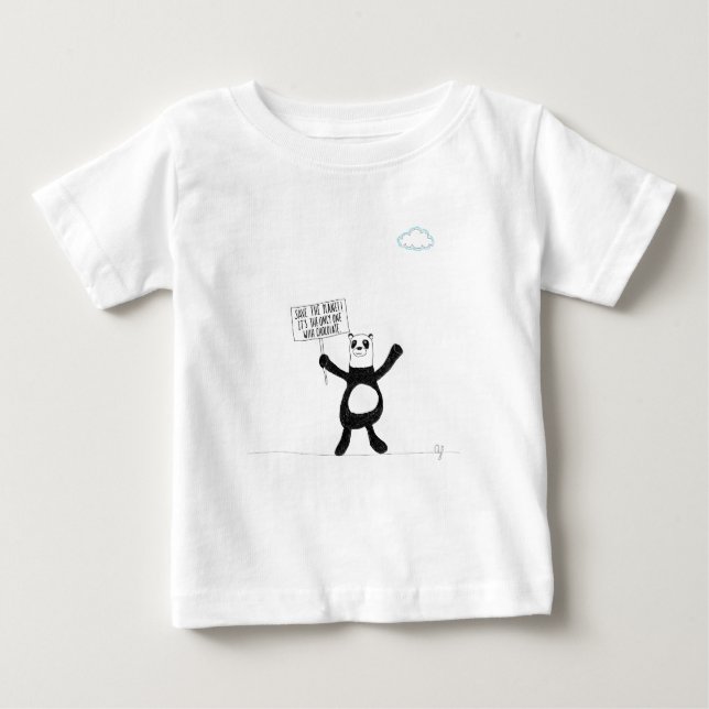 T-shirt Pour Bébé Chocolat de panda (Devant)