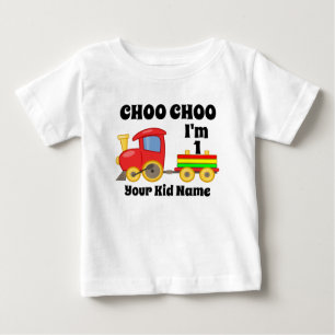 T-shirt Pour Bébé Choo Choo I'm 1 Years old Train Anniversaire de en