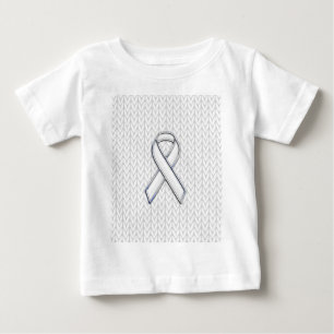 T-shirt Pour Bébé Chrome sur le Tricot blanc sensibilisation au ruba