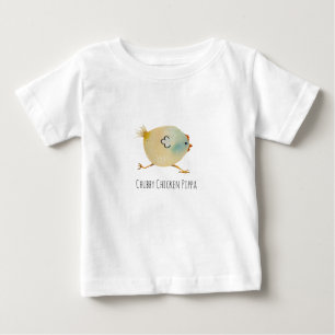 T-shirt Pour Bébé Chubby Chicken, colorfull, whimsical, illustration
