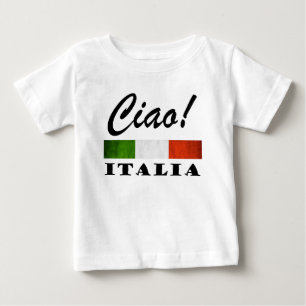 T-shirt Pour Bébé Ciao ! Drapeau rouge blanc vert de l'Italie