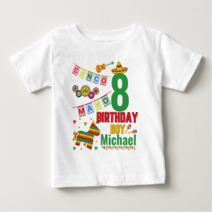T-shirt Pour Bébé Cinco de Mayo Colorée Anniversaire Garçon Fête