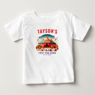 T-shirt Pour Bébé Cirque Moderne et Mignon Carnaval 1er Anniversaire