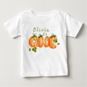 T-shirt Pour Bébé Citrouille floral 1er anniversaire automne