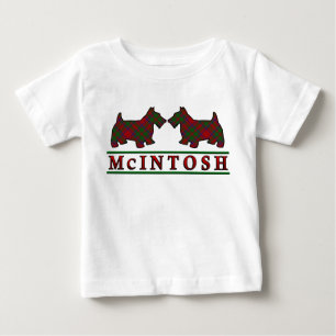 T-shirt Pour Bébé Clan McIntosh Scottie Dogs Scottish Clan Tartan