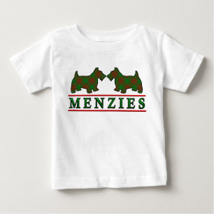T-shirt Pour Bébé Clan Menzies Scottie Dogs Scottish Clan Tartan