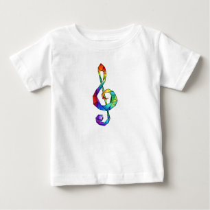 T-shirt Pour Bébé Clé de musique arc-en-ciel