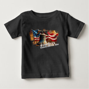T-shirt Pour Bébé Cloche de la Liberté pour la célébration du 4 juil