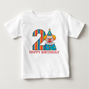 T-shirt Pour Bébé Clown Coloré Avec Numéro Arc-en-Ciel