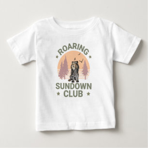 T-shirt Pour Bébé Club du coucher de soleil de la forêt rétro du tig