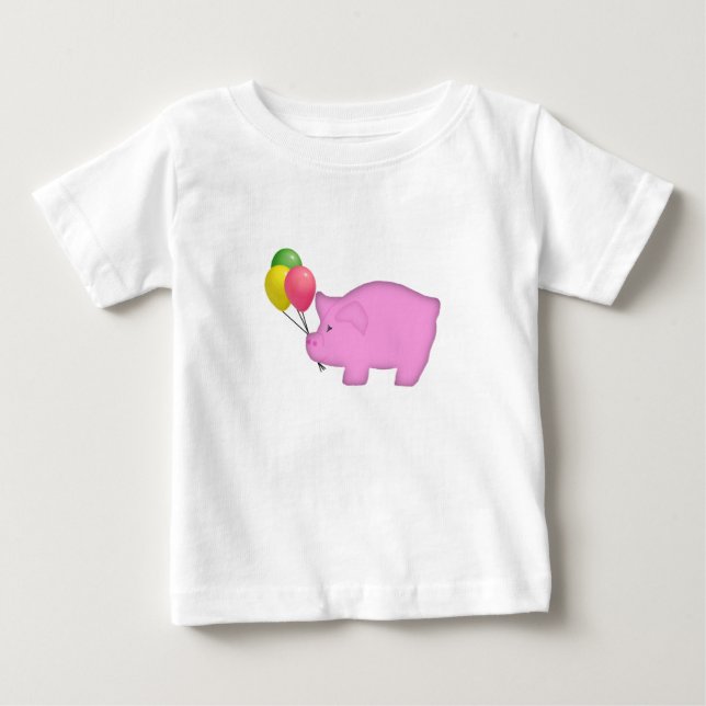 T-shirt Pour Bébé Cochon Avec Chemise Balloons (Devant)