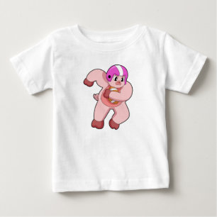 T-shirt Pour Bébé Cochon de football