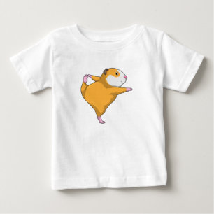 T-shirt Pour Bébé Cochon d'Inde à l'exercice de yoga d'étirement