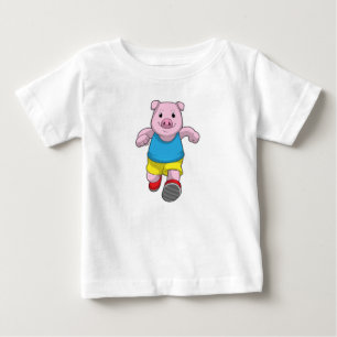 T-shirt Pour Bébé Cochon en tant que coureur à l'exécution