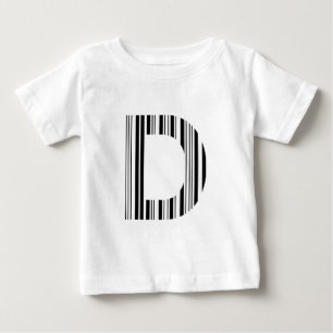 T-shirt Pour Bébé CODE À BARRES DE LA LETTRE D Premier motif de code