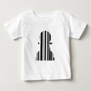 T-shirt Pour Bébé Code-barres de pion Motif de pièce d'échecs Design