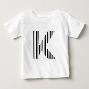 T-shirt Pour Bébé Code-barres LETTRE K Premier motif de code-barres