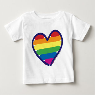 T-shirt Pour Bébé Coeur arc-en-ciel gay pride