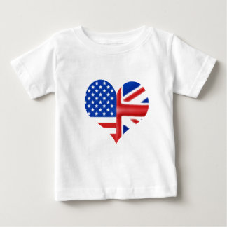 T-shirt Pour Bébé Coeur britannique américain