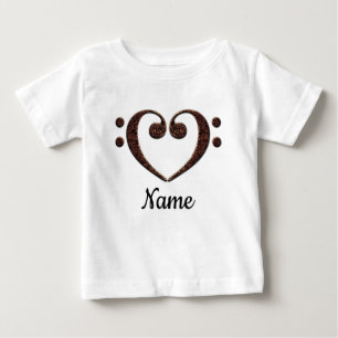 T-shirt Pour Bébé Coeur Clé Cuivre Double Basse Customisé