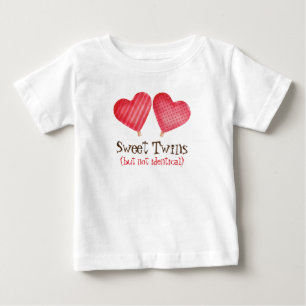 T-shirt Pour Bébé Cœur de bonbons jumeaux