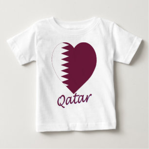 T-shirt Pour Bébé Coeur de drapeau du Qatar