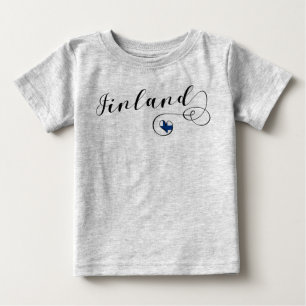 T-shirt Pour Bébé Coeur du drapeau finlandais, Fierté finlandaise