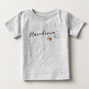 T-shirt Pour Bébé Coeur du drapeau macédonien, Macédoine