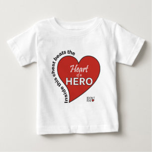 T-shirt Pour Bébé Coeur d'un héros