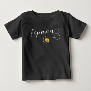 T-shirt Pour Bébé Coeur España Espagne Drapeau, espagnol